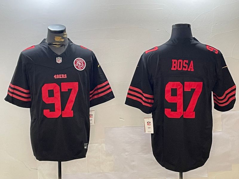 Men San Francisco 49ers #97 Bosa Black three generations 2024 Nike Limited NFL Jersey style 3->san francisco 49ers->NFL Jersey